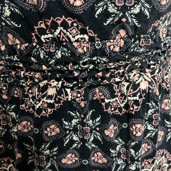 Mudd size medium maxi beach dress sun dress bohemian navy blue and pink - Picture 4 of 5